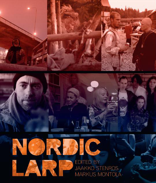 Couverture du livre Nordic Larp : plein de photos de gens costumés