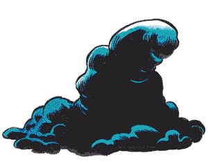 Illustration d'un monstre de type Blob, ressemblant à une bouillie bleue rampante