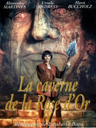 Affiche de la Caverne de la Rose d'Or, avec l'actrice qui a la coiffure de Mireille Mathieu