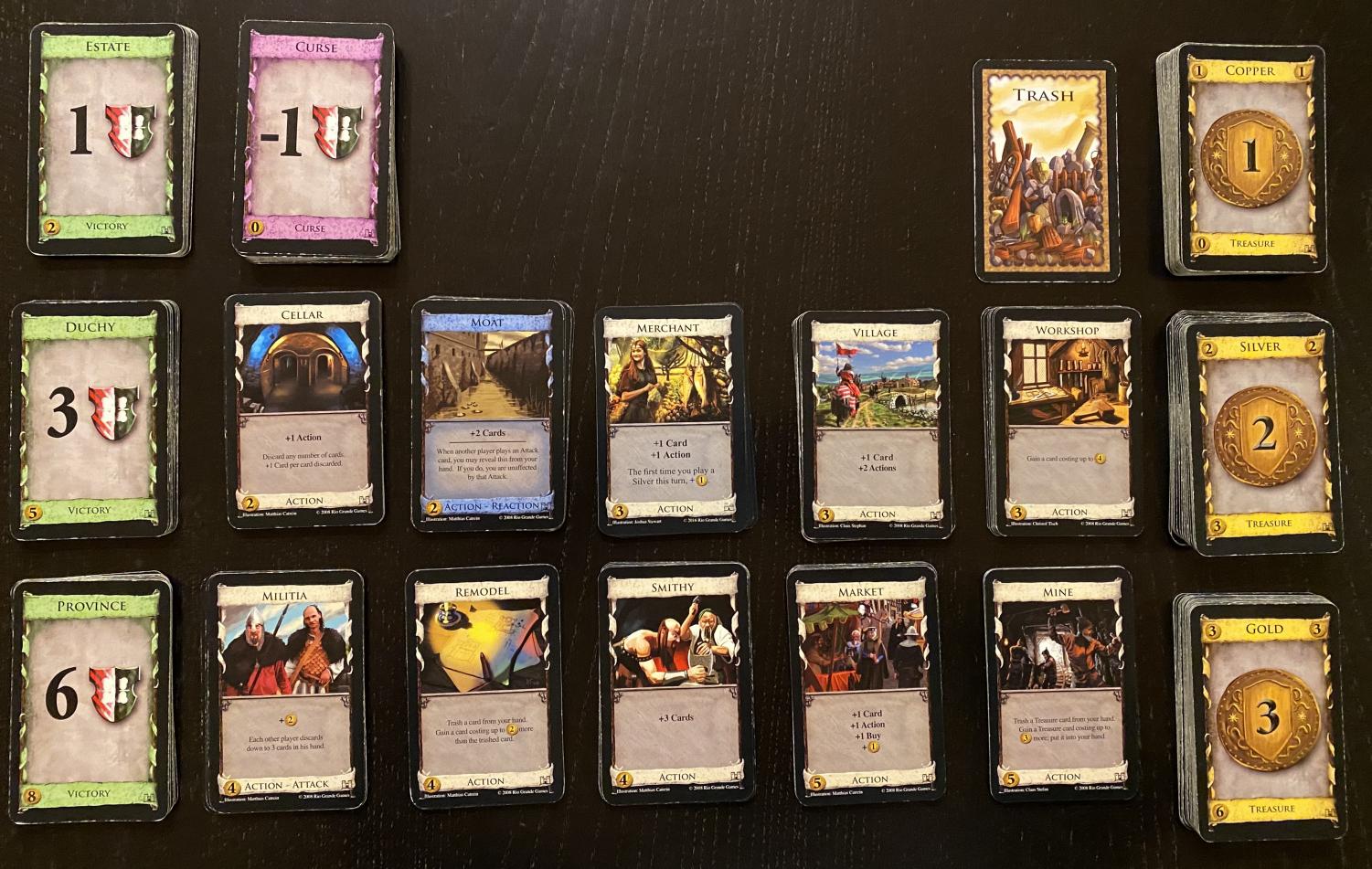 Cartes du jeu de plateau Dominion