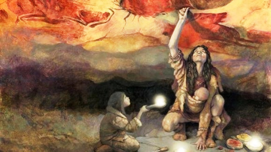 Femme peignant la grotte d’Altamira