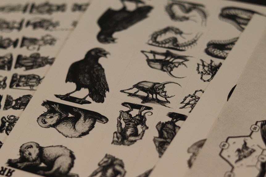 silhouettes d'animaux recto-verso à découper pour obtenir une figurine en papier