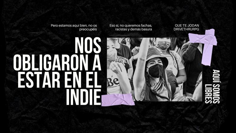 Bannière d'origine de l'article. Sur fond noir, une photo en noir et blanc de manif de jeunes femmes avec des masques anti-COVID. Tout autour, un texte en espagnol qui résume l'article.