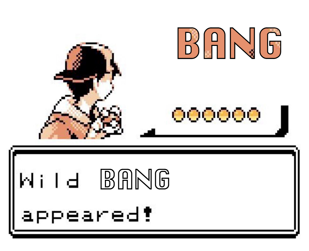 "un BANG sauvage apparait" façon capture de jeu vidéo