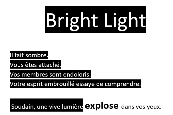 Bright Light, JdR de 6500 signes
