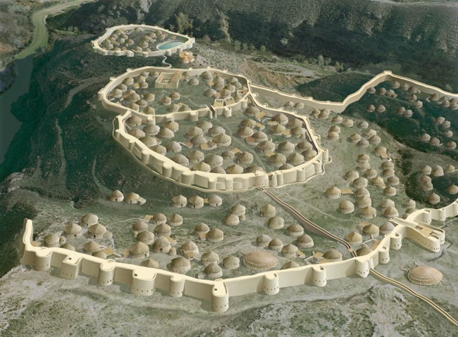 photo d'une maquette représentant le site archéologique de Los Millares, tel qu'il était à l'age du fer