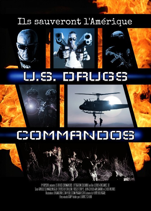 1e parge du scénarios US DRUGS COMMANDOS "ils sauveront l'Amérique": gros flingues, SWAT et hélicos